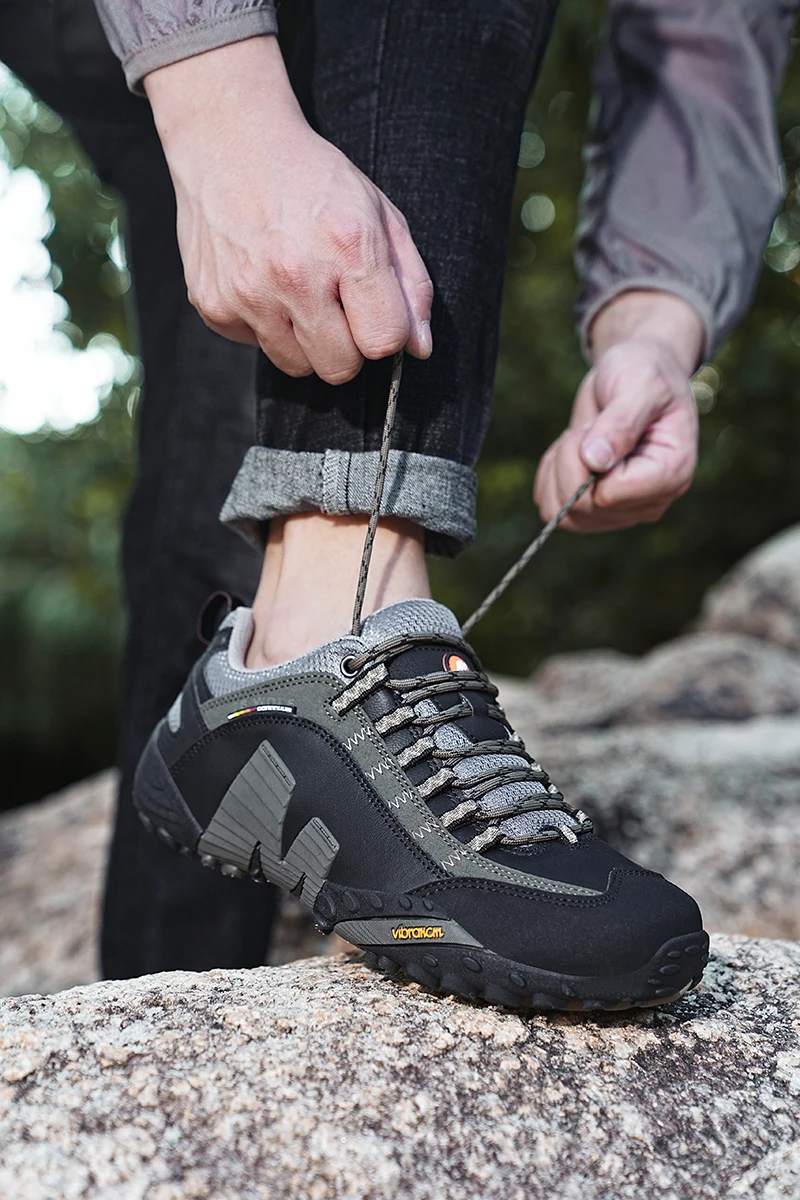 Outdoor Lover Trekking Shoes Men Waterproof Hiking Shoes Mountain Boots Genuine Leather Woodland Hunting Tactical Shoes