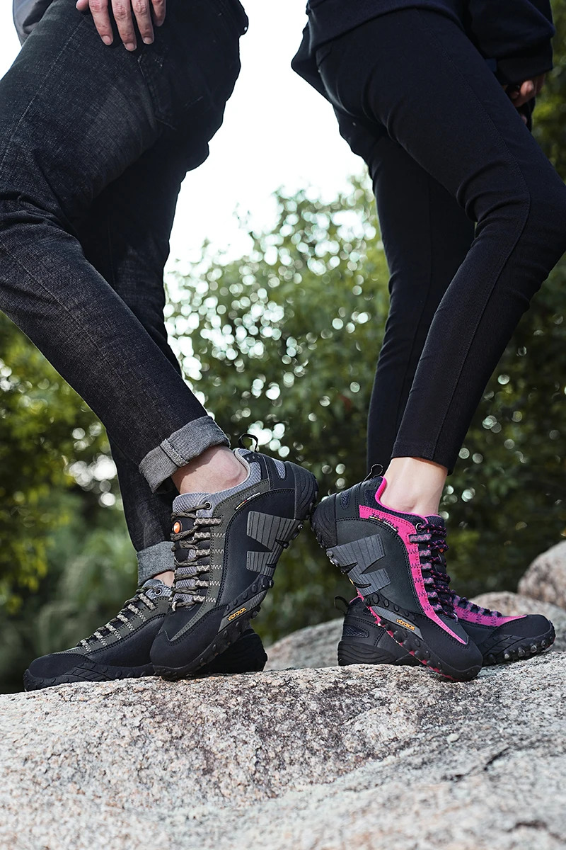 Outdoor Lover Trekking Shoes Men Waterproof Hiking Shoes Mountain Boots Genuine Leather Woodland Hunting Tactical Shoes