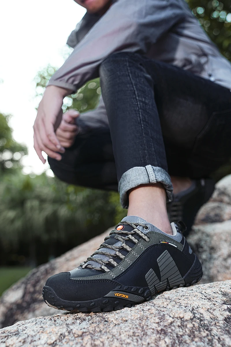 Outdoor Lover Trekking Shoes Men Waterproof Hiking Shoes Mountain Boots Genuine Leather Woodland Hunting Tactical Shoes