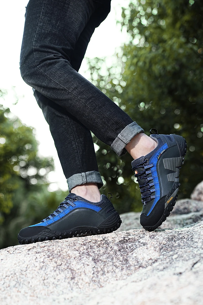 Outdoor Lover Trekking Shoes Men Waterproof Hiking Shoes Mountain Boots Genuine Leather Woodland Hunting Tactical Shoes