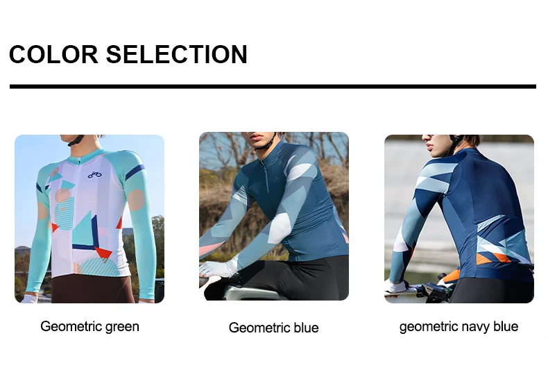 INBIK Long Sleeve Cycling Jersey Men Road Bike Clothing Riding Shirts Quick Bicycle Mountain MTB Jersey Full Zipper with Pockets