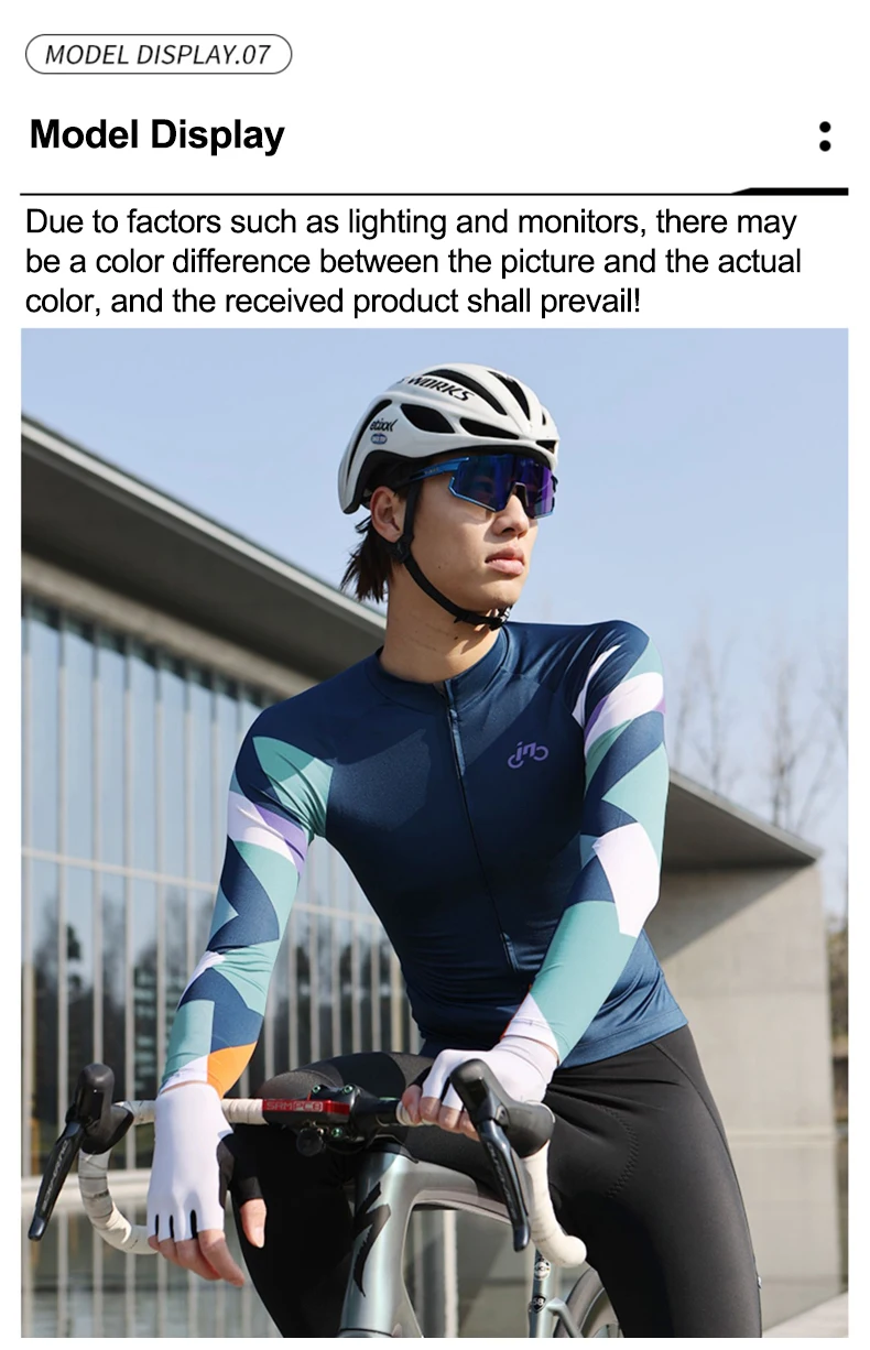 INBIK Long Sleeve Cycling Jersey Men Road Bike Clothing Riding Shirts Quick Bicycle Mountain MTB Jersey Full Zipper with Pockets