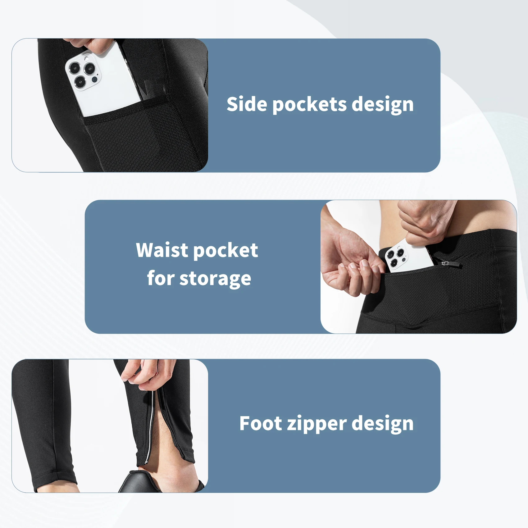 Santic Men's Winter Cycling Long Pants Windproof Keep Warm With Pocket Reflective Cushion MTB Road Bike Riding Trousers