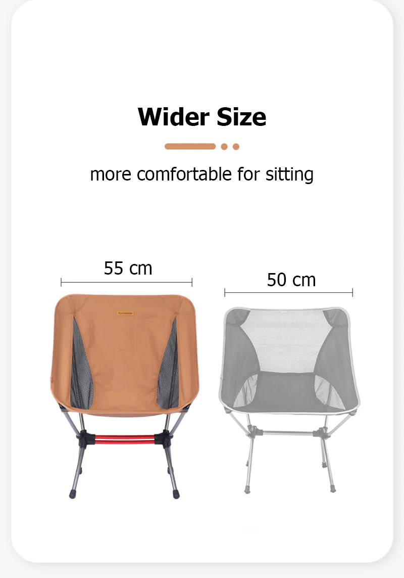 Naturehike Camping Moon Chair Lightweight Portable Aluminum Alloy Seat Folding Backpack Chair Outdoor Hiking Fishing Beach Chair