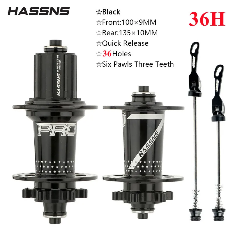 HASSNS PRO7 MTB 36H Hub 32 36 Holes Bearing Bike Freehub Rear Hub Quick Release 32H Four Palin 7 8 9 10 11 12 Speed 6 Pawl Hubs