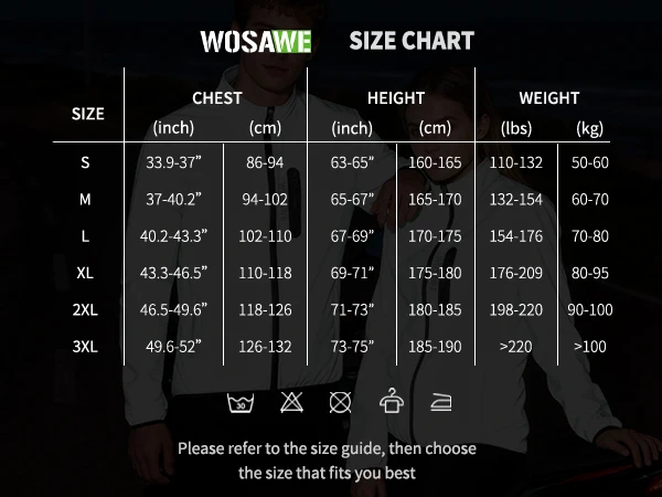 WOSAWE Full Reflective Cycling Jacket Winter Autumn Bicycle Windbreaker Bike Soft Windproof Waterproof Running Jacket Men's Coat