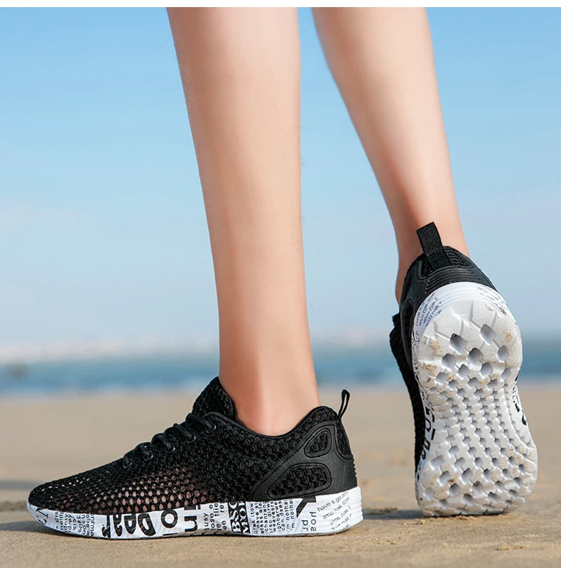 Men Women Barefoot Beach Shoes Water Wading Shoes For Fishing Swimming Aqua Mesh Sneakers Quick-Drying