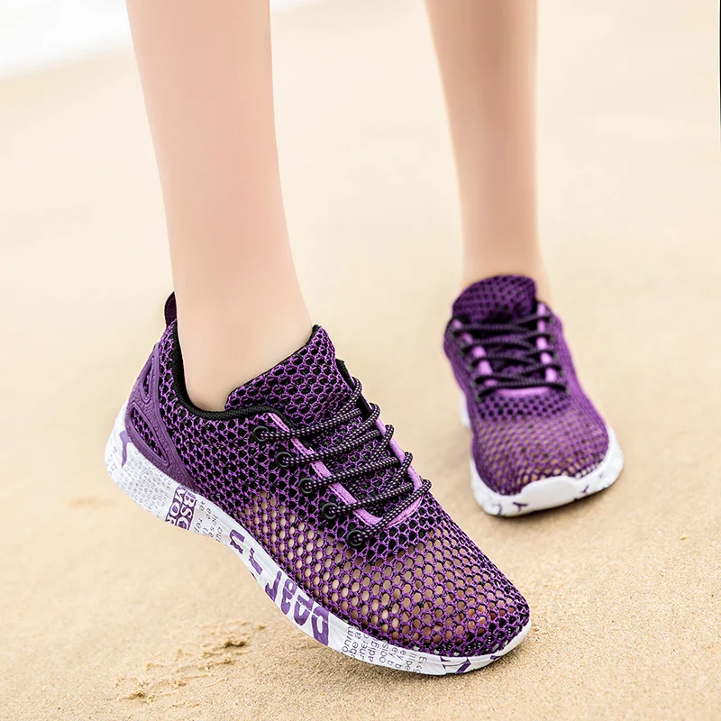 Men Women Barefoot Beach Shoes Water Wading Shoes For Fishing Swimming Aqua Mesh Sneakers Quick-Drying
