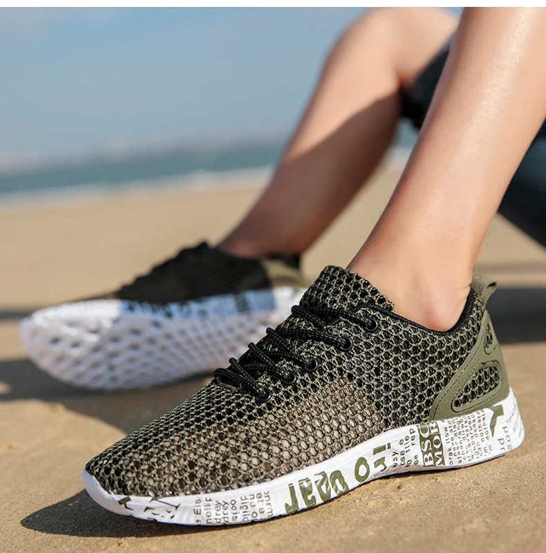 Men Women Barefoot Beach Shoes Water Wading Shoes For Fishing Swimming Aqua Mesh Sneakers Quick-Drying