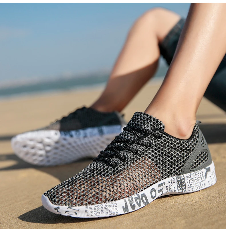 Men Women Barefoot Beach Shoes Water Wading Shoes For Fishing Swimming Aqua Mesh Sneakers Quick-Drying