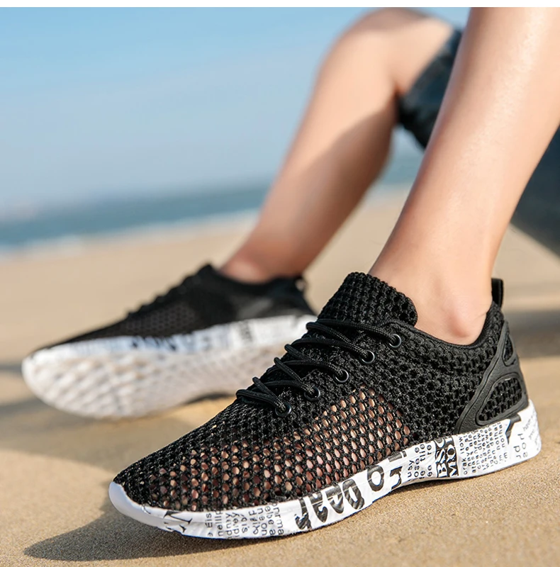 Men Women Barefoot Beach Shoes Water Wading Shoes For Fishing Swimming Aqua Mesh Sneakers Quick-Drying