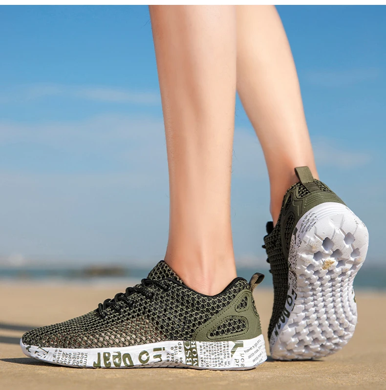 Men Women Barefoot Beach Shoes Water Wading Shoes For Fishing Swimming Aqua Mesh Sneakers Quick-Drying