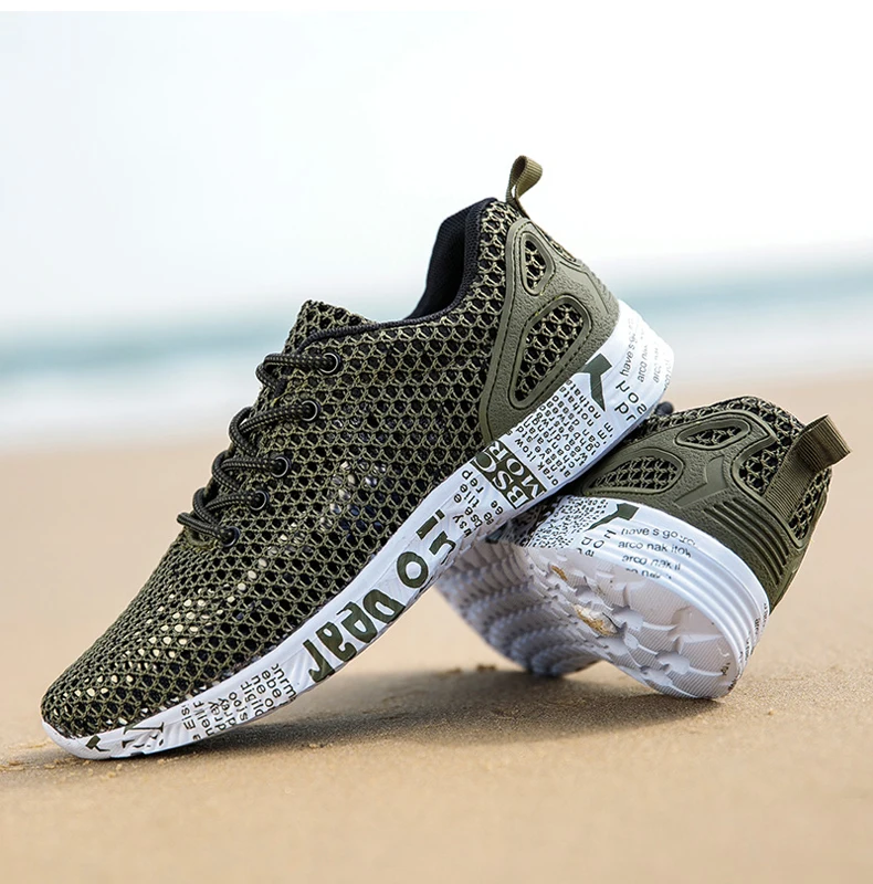 Men Women Barefoot Beach Shoes Water Wading Shoes For Fishing Swimming Aqua Mesh Sneakers Quick-Drying