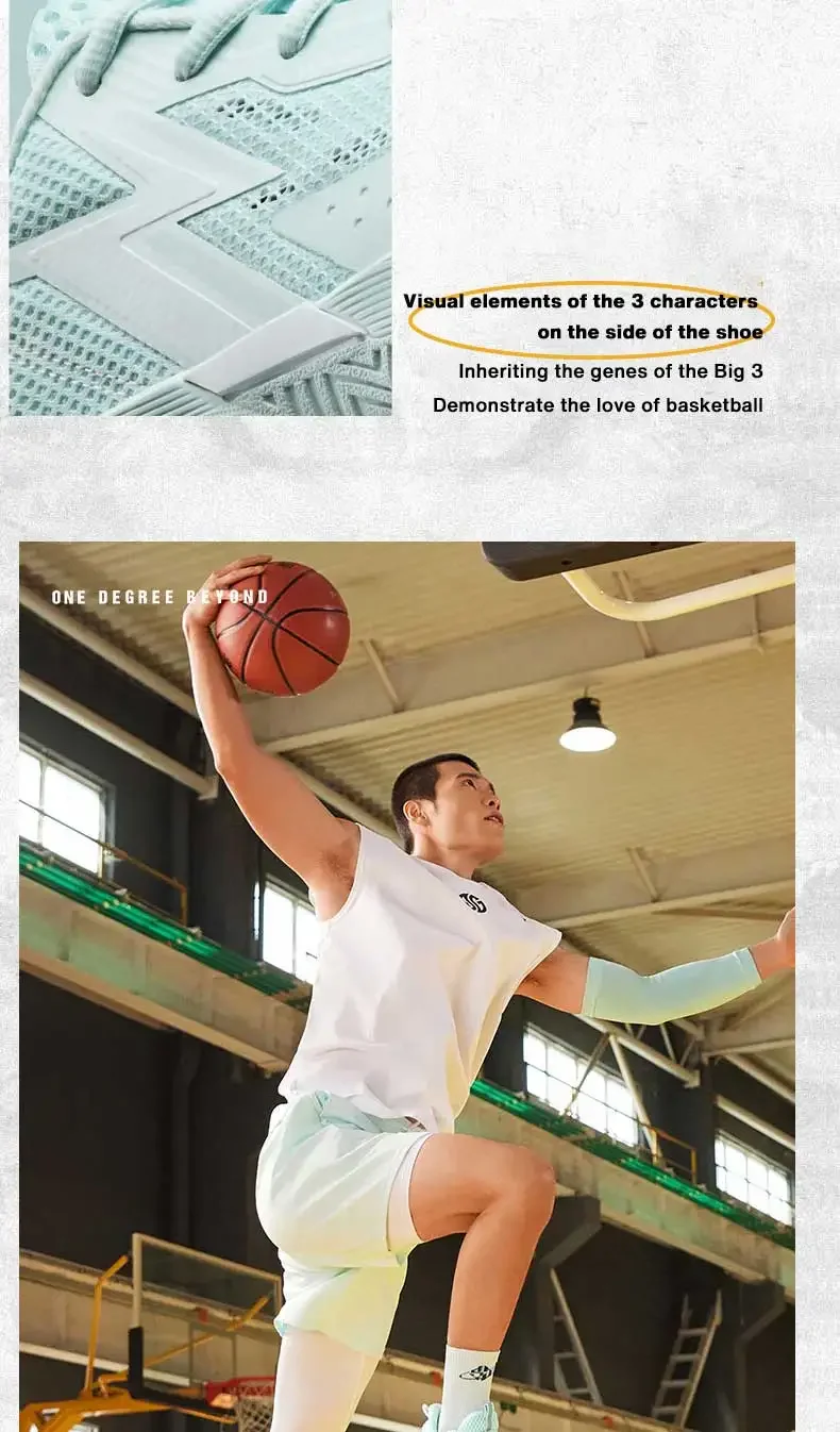 361 Degrees BIG3 Team SE Men Basketball Shoes Wear-Resistant Non-Slip Breathable Practical Training Male Sneaker 672411123