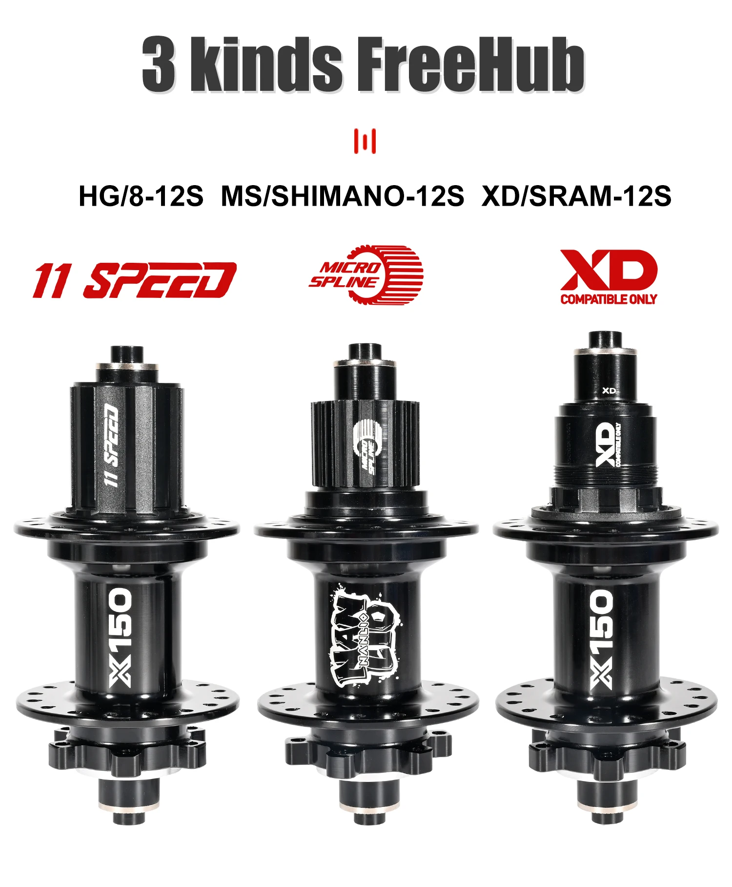 Nanlio X150 Bicycle Hub 6-Pawl 150T Click 28 32 36 Hole 8-12 Speed Loud Sound Hub For 26 27.5 29 Inches Superior to PRO7 TH390