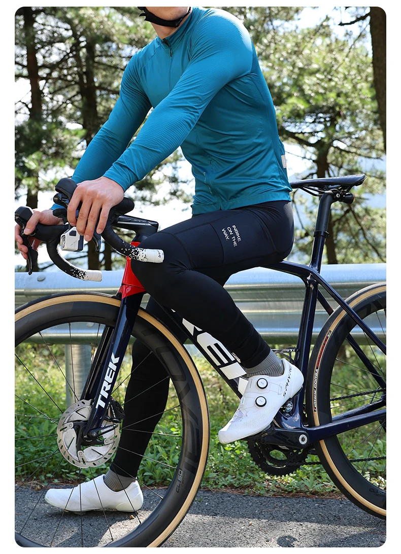 INBIKE Spring Men's Cycling Bibs Pants Bike Tights Leggings with 4 Pockets Men MTB Cycling Clothing Road Bike Mountain Toursers