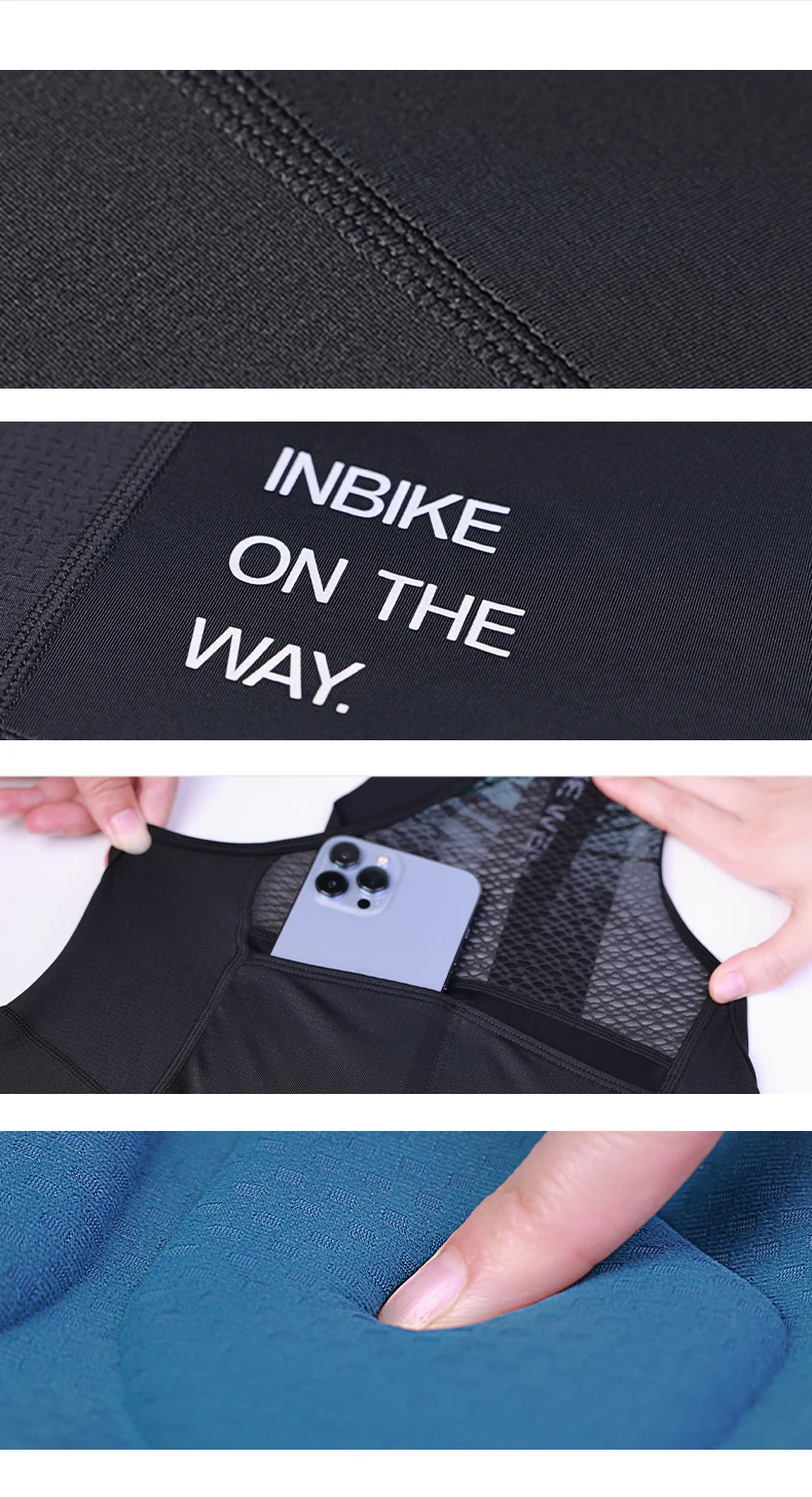 INBIKE Spring Men's Cycling Bibs Pants Bike Tights Leggings with 4 Pockets Men MTB Cycling Clothing Road Bike Mountain Toursers