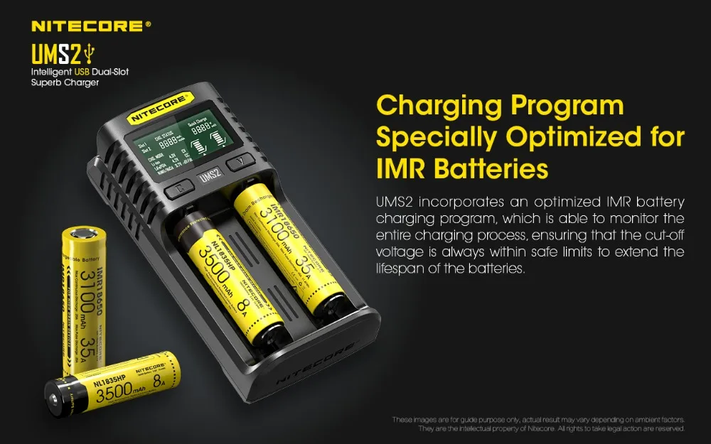 Dual-Slot Intelligent USB 3A Speedy Battery Charger with OLED Screen Display UMS2 Optional NL2160HP Battery for Electronics