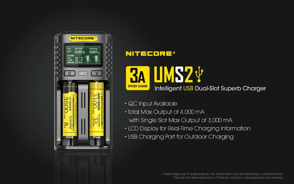 Dual-Slot Intelligent USB 3A Speedy Battery Charger with OLED Screen Display UMS2 Optional NL2160HP Battery for Electronics