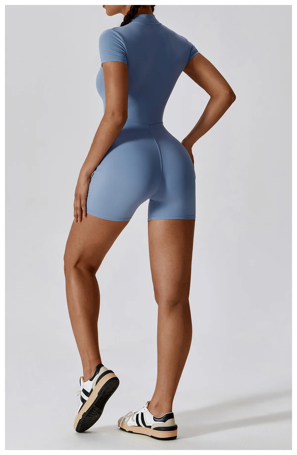 Summer Zipper Short Sleeve Yoga Bodysuit Women's Jumpsuits Yoga Set Gym Clothes Push-up Workout Tracksuit Dance Fitness Bodysuit