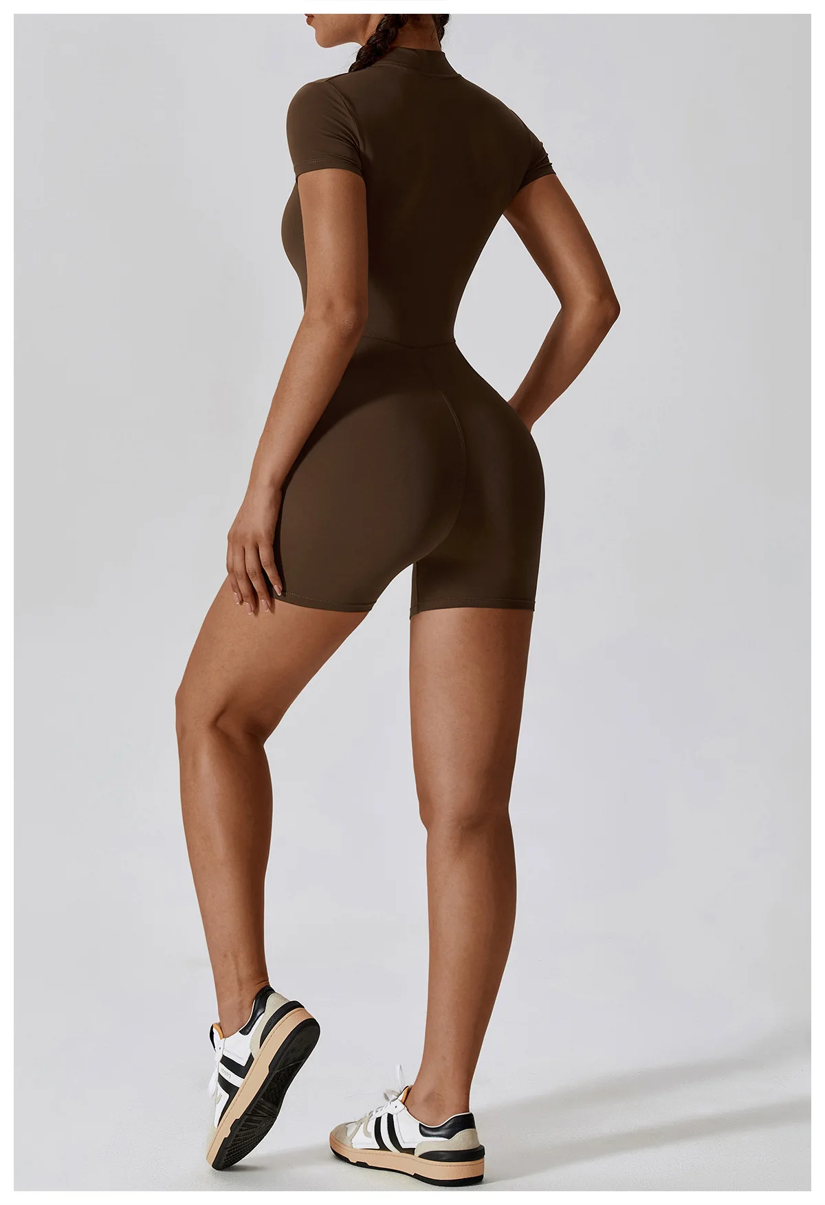 Summer Zipper Short Sleeve Yoga Bodysuit Women's Jumpsuits Yoga Set Gym Clothes Push-up Workout Tracksuit Dance Fitness Bodysuit