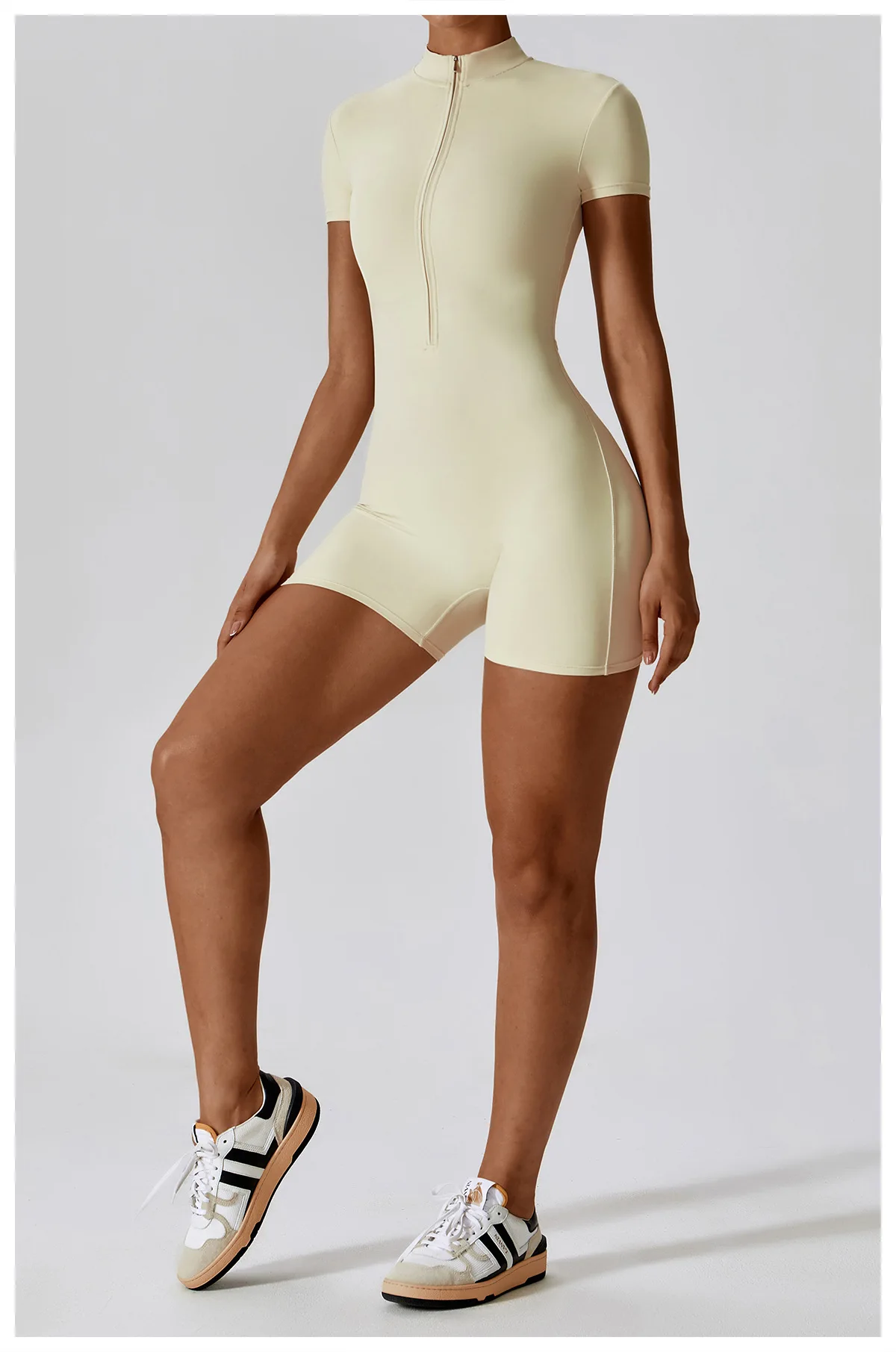 Summer Zipper Short Sleeve Yoga Bodysuit Women's Jumpsuits Yoga Set Gym Clothes Push-up Workout Tracksuit Dance Fitness Bodysuit
