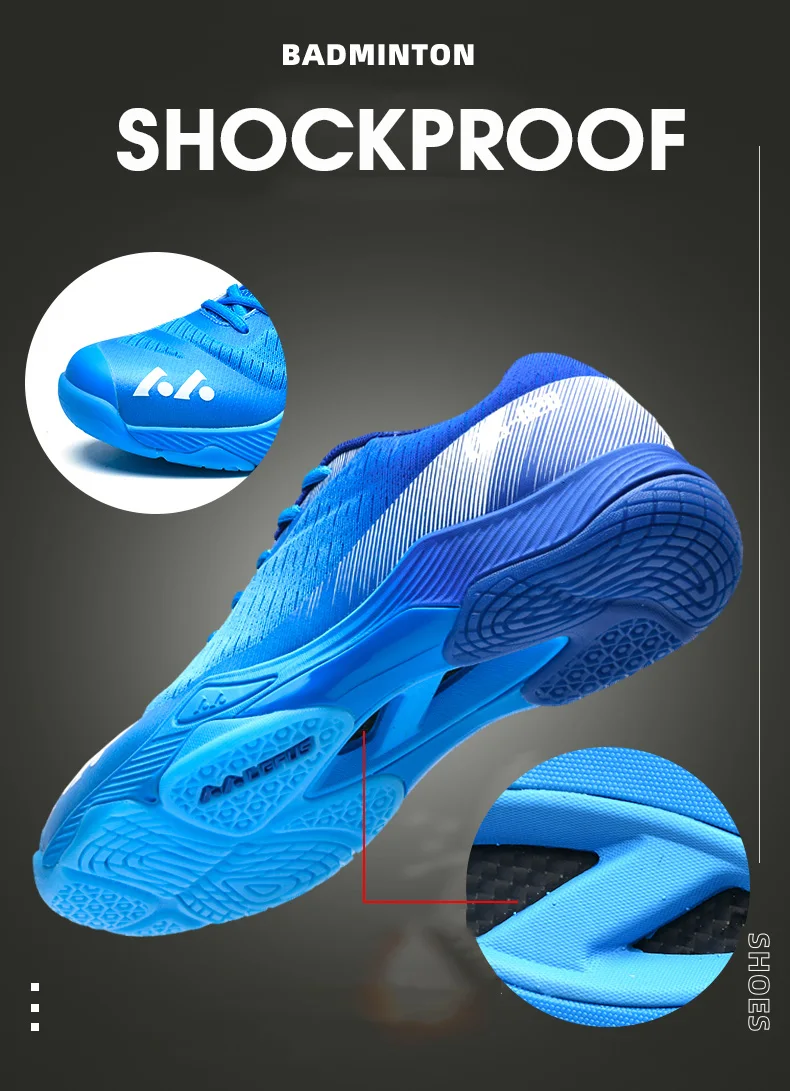New Professional Badminton Shoes Couple's Training Shoes Anti-Skid Cushioning Men's and Women's Tennis Shoes Running Sneakers