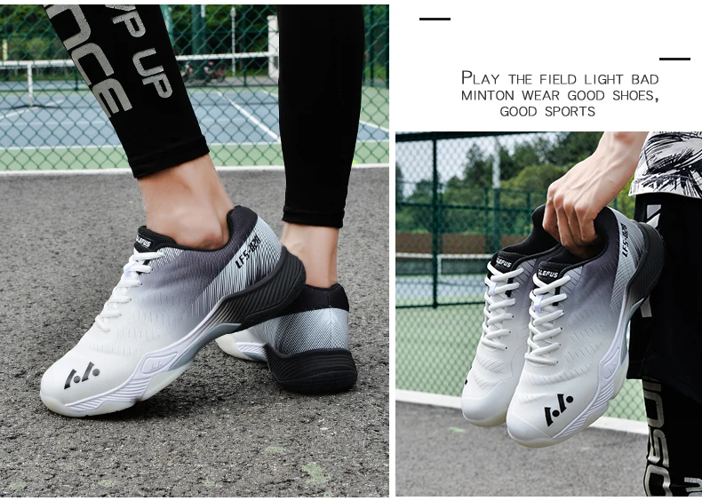 New Professional Badminton Shoes Couple's Training Shoes Anti-Skid Cushioning Men's and Women's Tennis Shoes Running Sneakers
