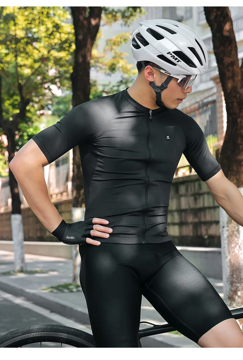 LAMEDA Men's Cycling Jersey Moisture Wicking Short Sleeve Full Zipper Bike Road Biking Shirts for Men MTB Jersey with 3 Pockets