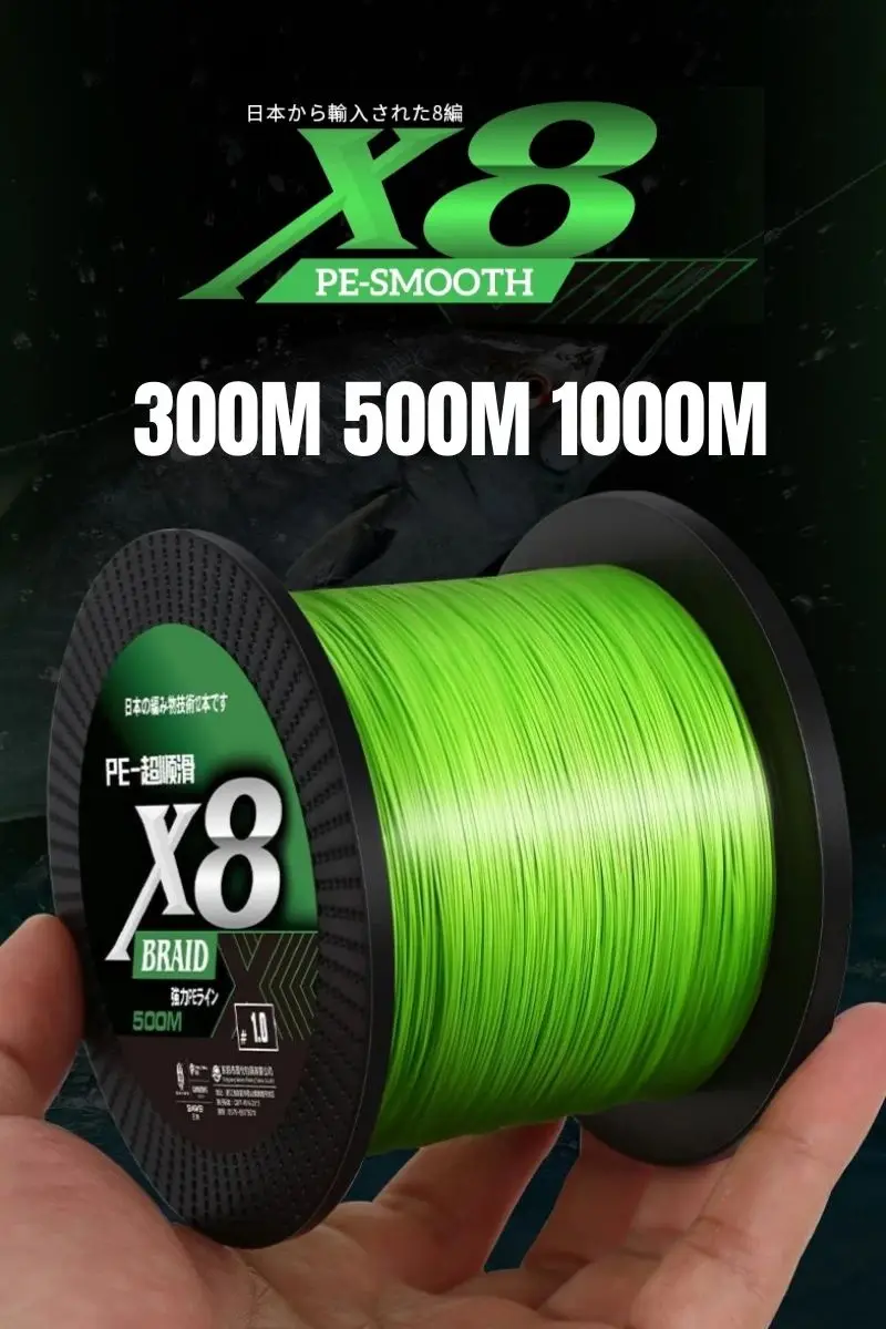 8 Strands PE Fishing Lines 500m 1000m 3000M Japan Super Strong Smooth Multifilament Line For Carp Fishing Saltwater Braided Wire
