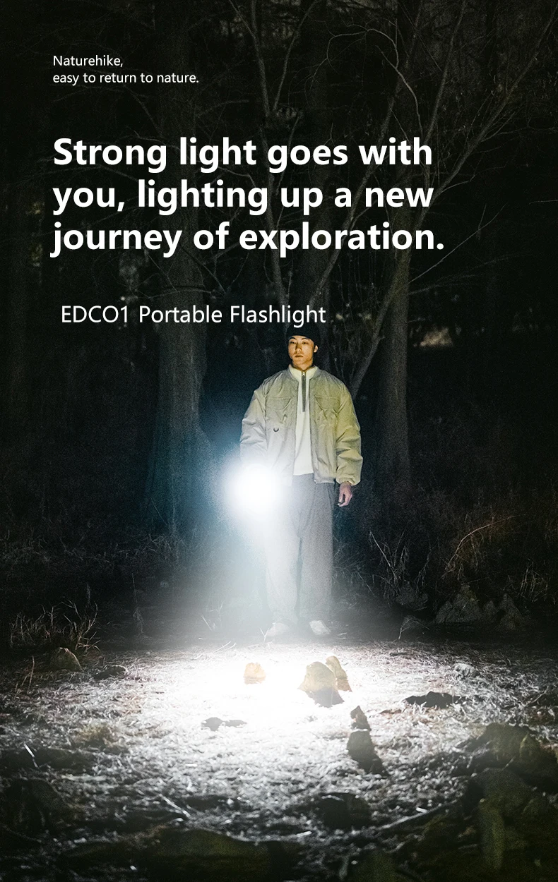 Naturehike EDC01 Flashlight Outdoor Portable Durable Hiking Mountaineering Ultra-bright Rechargeable Small Mini Household Light