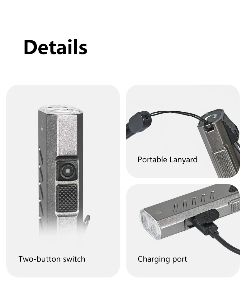 Naturehike EDC01 Flashlight Outdoor Portable Durable Hiking Mountaineering Ultra-bright Rechargeable Small Mini Household Light