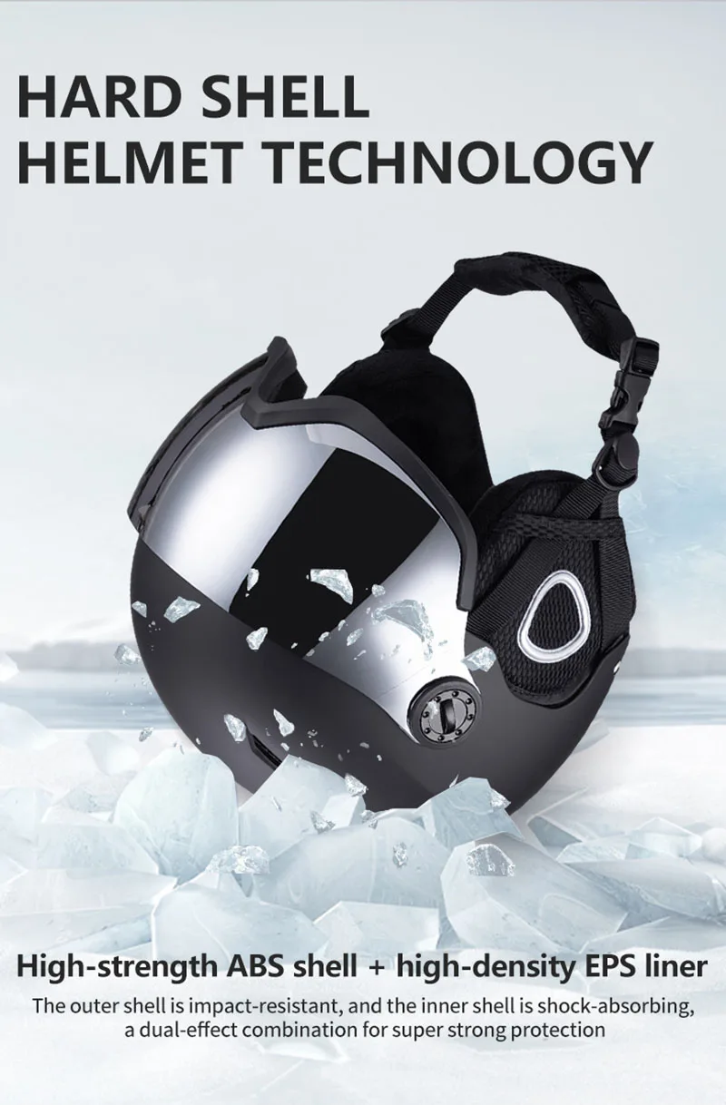 Horntour New 2027 Skiing Helmet with Goggles Warm Helmet ABC+EPS High-Quality Ski Helmet Outdoor Sports Ski Skateboard Helmet