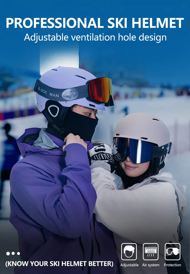 Horntour New 2027 Skiing Helmet with Goggles Warm Helmet ABC+EPS High-Quality Ski Helmet Outdoor Sports Ski Skateboard Helmet