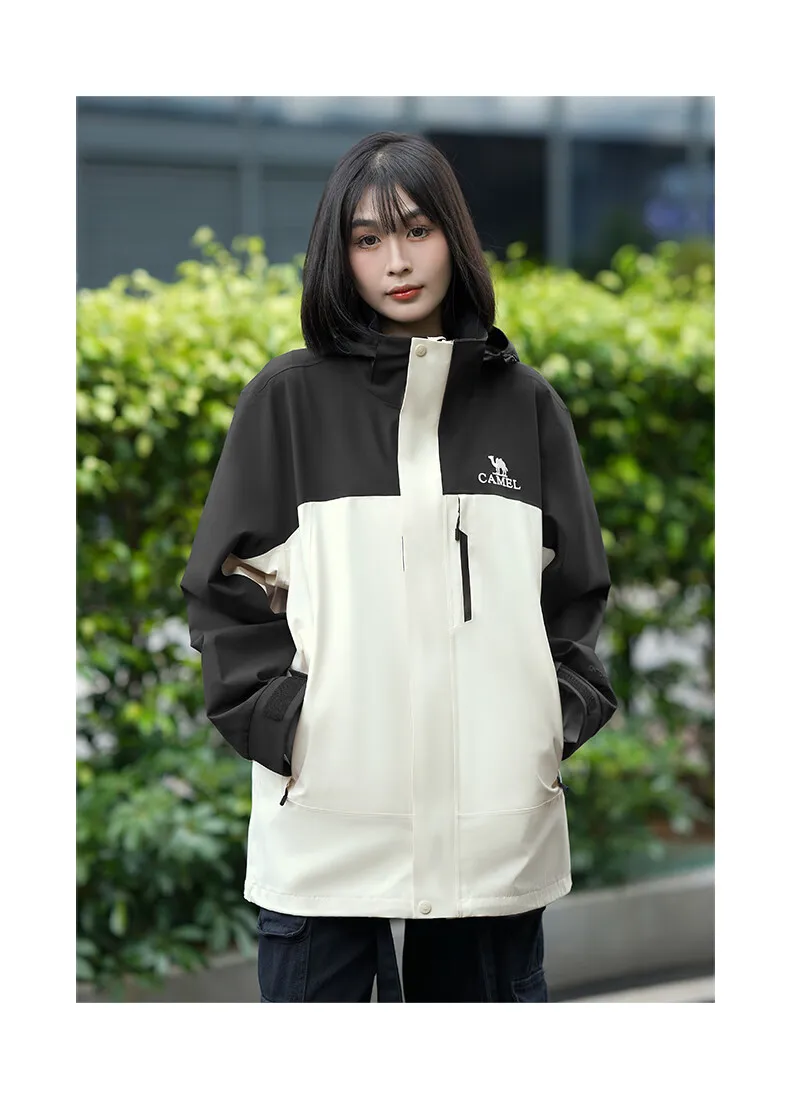 GOLDEN CAMEL Waterproof Hiking Jackets Women Men's Windbreakers Three-proof Fleece Jacket for Women 3 IN1 Detachable Winter Coat