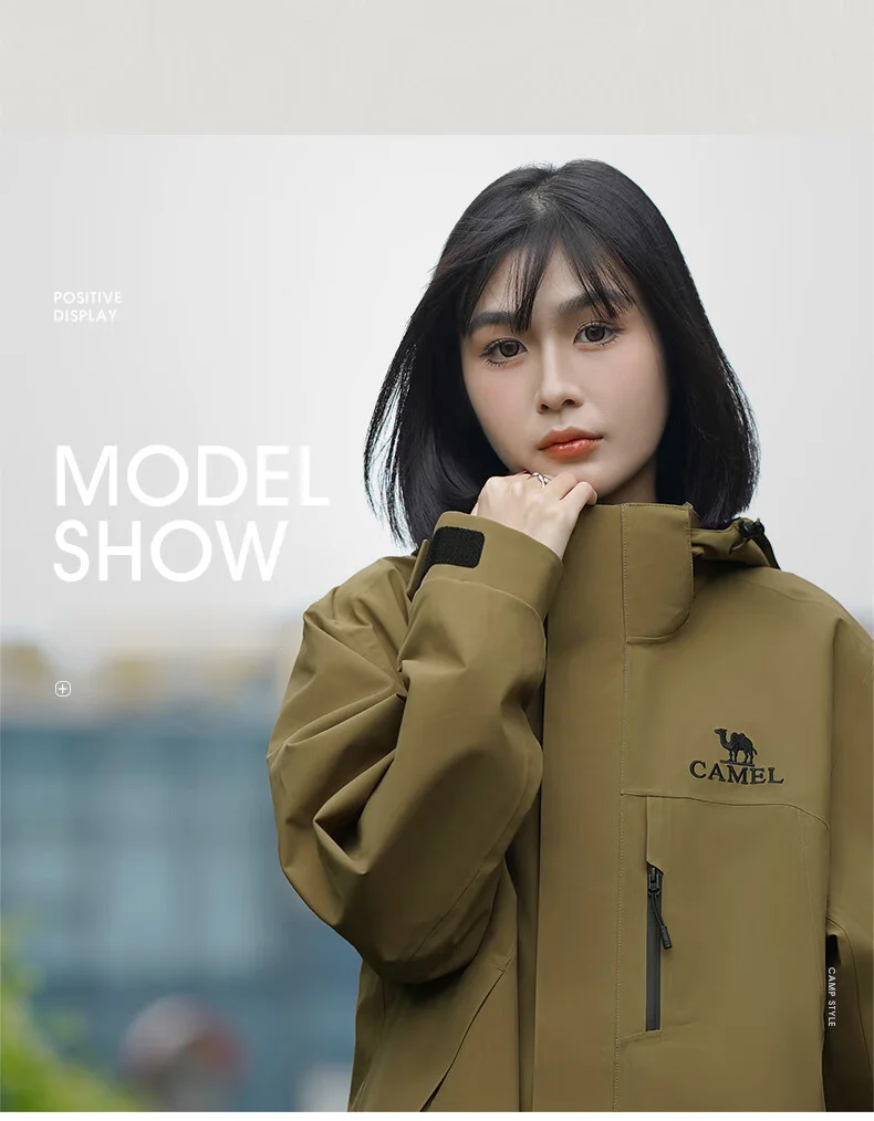 GOLDEN CAMEL Waterproof Hiking Jackets Women Men's Windbreakers Three-proof Fleece Jacket for Women 3 IN1 Detachable Winter Coat
