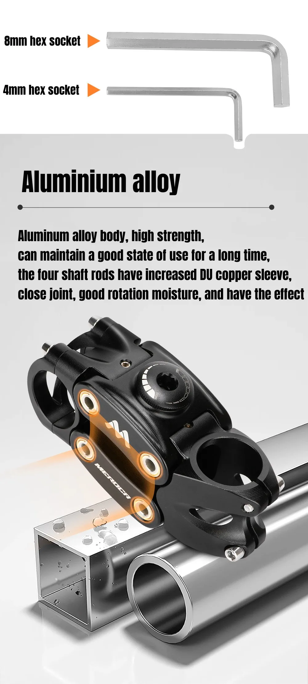 MEROCA MTB Mountain Bike Suspension Stem 90MM Off-Road Touring Cycling Grave Road Bicycle Shock Absorbing Riser Four Links Stem