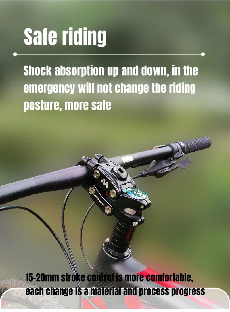 MEROCA MTB Mountain Bike Suspension Stem 90MM Off-Road Touring Cycling Grave Road Bicycle Shock Absorbing Riser Four Links Stem