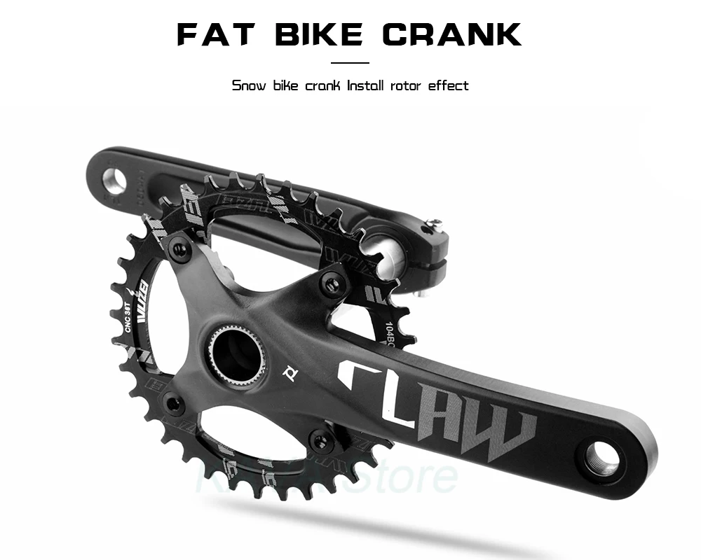 Prowheel Fatbike Crankset Claw-100/120 Snow Bike Crank Arm E-bike Sprocket 104BCD Shaft 176/192mm Bottom Bracket BB100/120