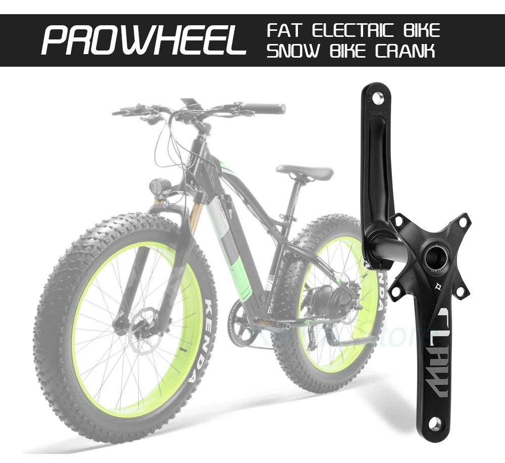 Prowheel Fatbike Crankset Claw-100/120 Snow Bike Crank Arm E-bike Sprocket 104BCD Shaft 176/192mm Bottom Bracket BB100/120