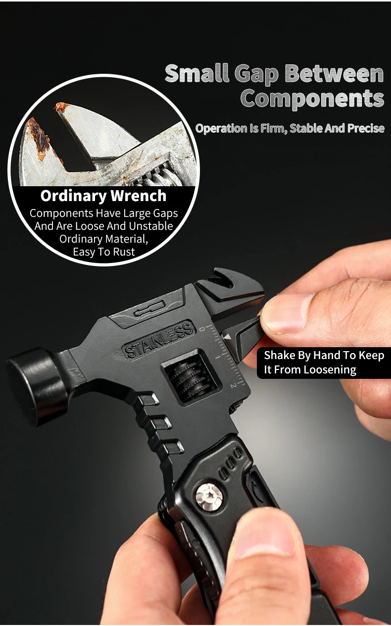 New Multifunctional Wrench Hammer Knife Pliers Outdoor Camping Survival Tool Labor Saving Tool Stainless Steel Multi-tool Knife