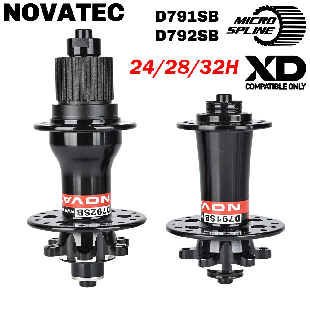 Novatec D791SB D792SB MTB Road Bicycle Hub 24/28/32 Holes Micro Spline MS XD 12 Speed Quick Release Thru Axle BOOST Bearing Hubs