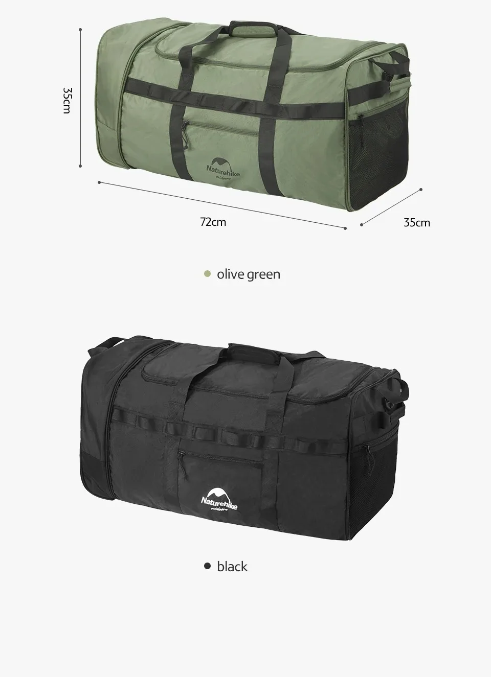 Naturehike 88L Camping Bag Folding Large Capacity Travel Tugboat Bag Portable Hand Sundry Storage Bag Outdoor Hiking Wheel Box