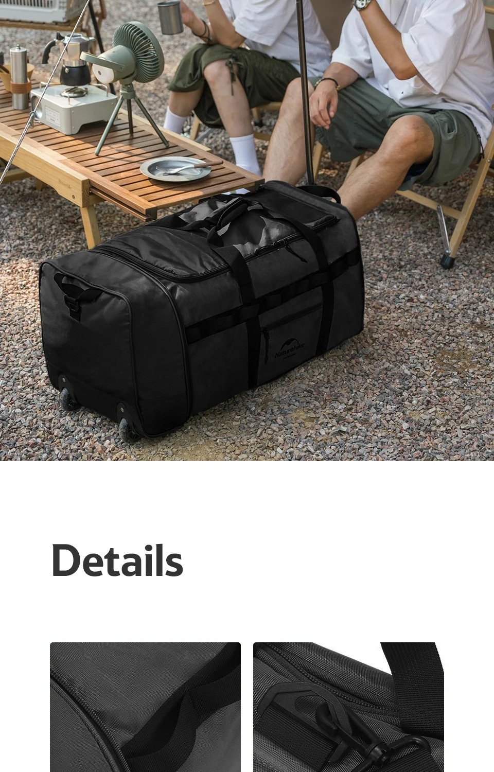 Naturehike 88L Camping Bag Folding Large Capacity Travel Tugboat Bag Portable Hand Sundry Storage Bag Outdoor Hiking Wheel Box