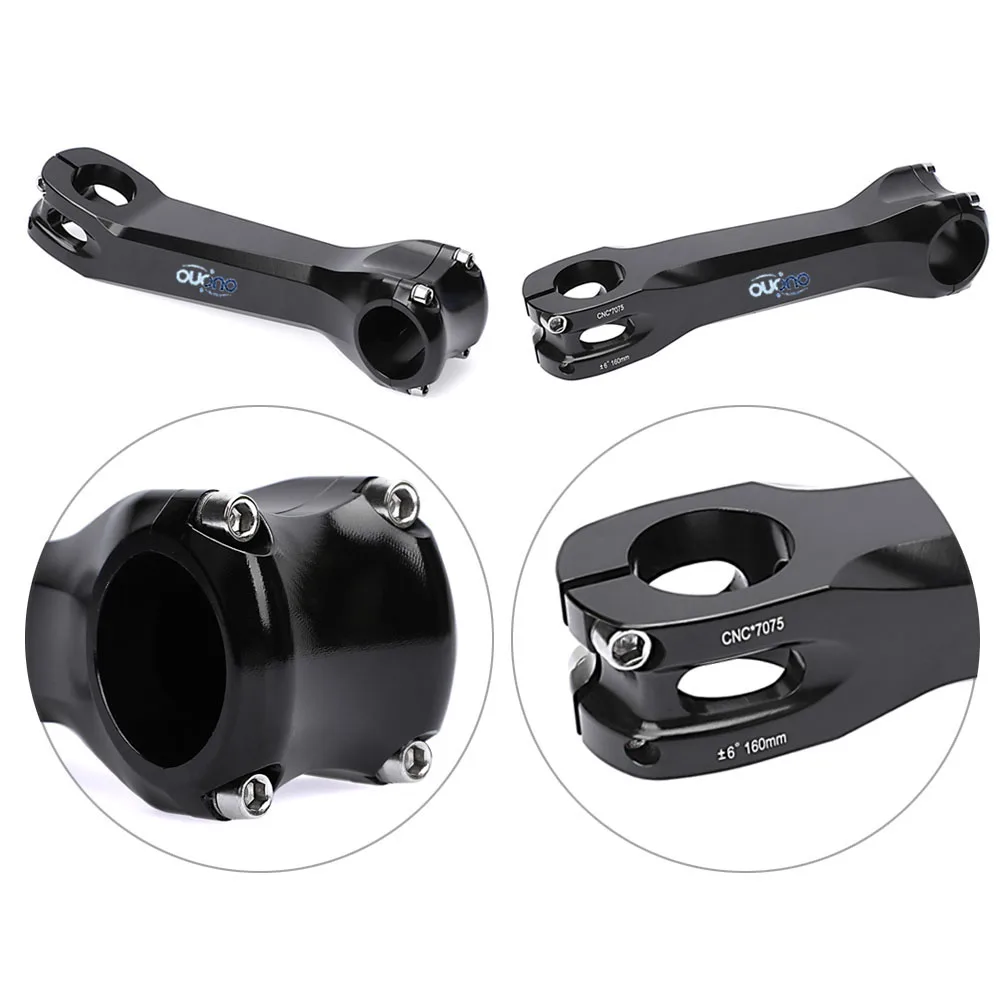 OUO Long Bike Stem 7075 Aluminum CNC Stem 17/ 6 Degree Mtb Handlebar Stem 160/170/180mm Takeaway 31.8mm Downstem Bike Table
