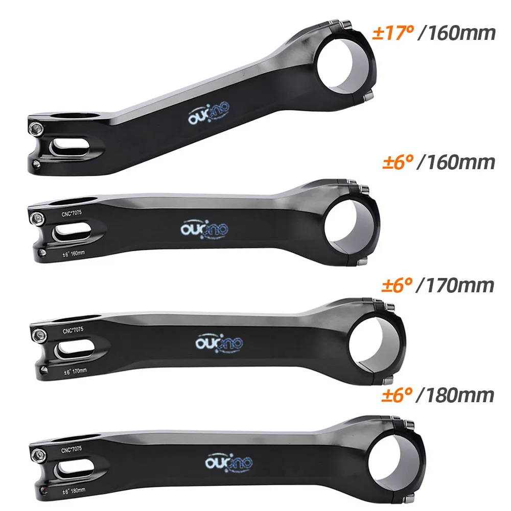 OUO Long Bike Stem 7075 Aluminum CNC Stem 17/ 6 Degree Mtb Handlebar Stem 160/170/180mm Takeaway 31.8mm Downstem Bike Table