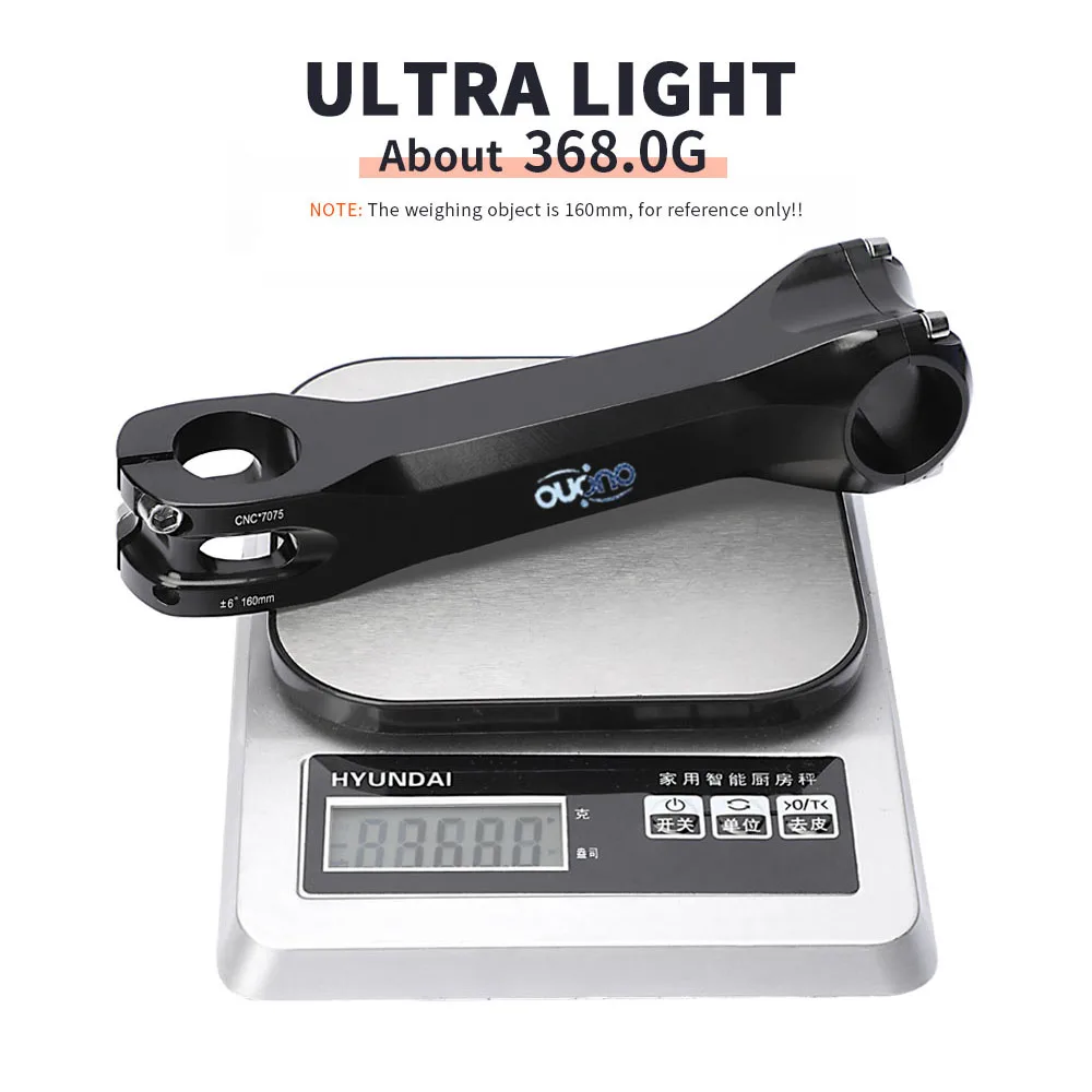 OUO Long Bike Stem 7075 Aluminum CNC Stem 17/ 6 Degree Mtb Handlebar Stem 160/170/180mm Takeaway 31.8mm Downstem Bike Table