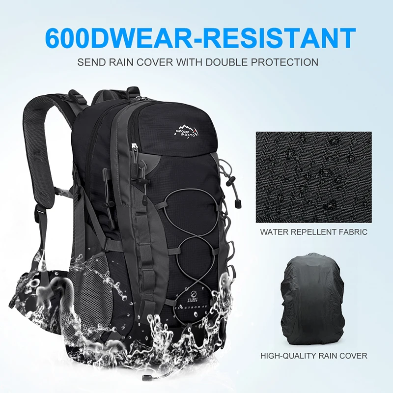 Hiking Storage Backpack Sturdy 40-liter Travel Backpack Suitable for Mountaineering Hiking Camping Backpack Men Tactical Bag
