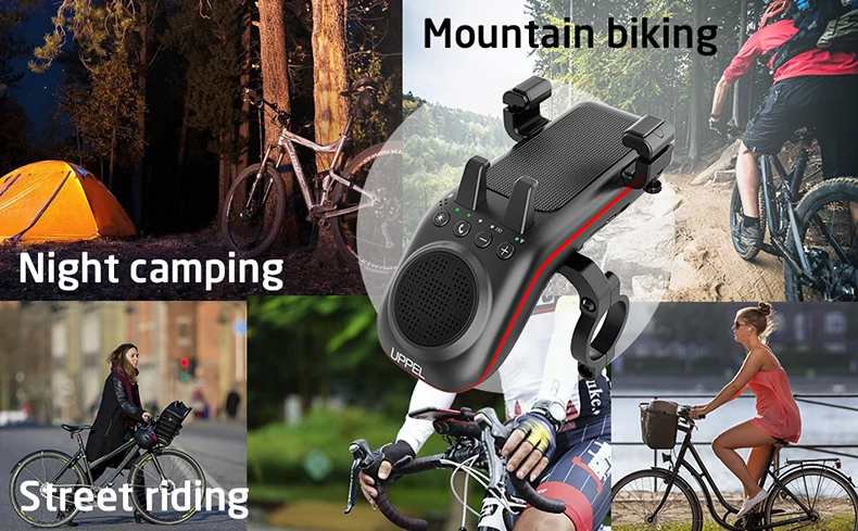UPPEL 10 in 1 Bike Light 5000mAh Rechargeable Front Lamp Bicycle Phone Holder with Bluetooth Speaker Cycling Bell Accessories