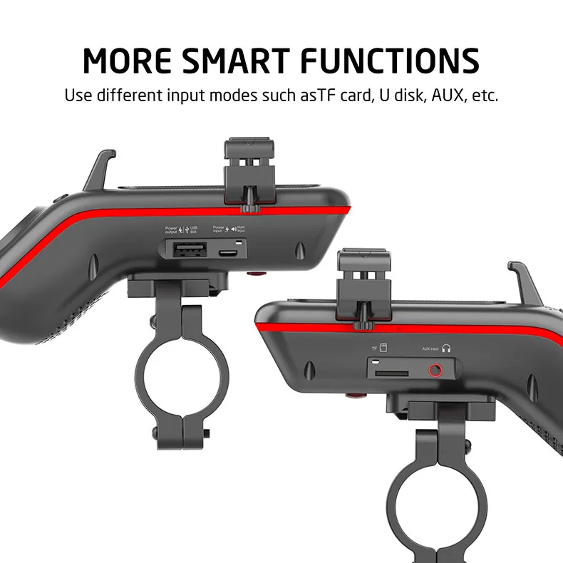 UPPEL 10 in 1 Bike Light 5000mAh Rechargeable Front Lamp Bicycle Phone Holder with Bluetooth Speaker Cycling Bell Accessories
